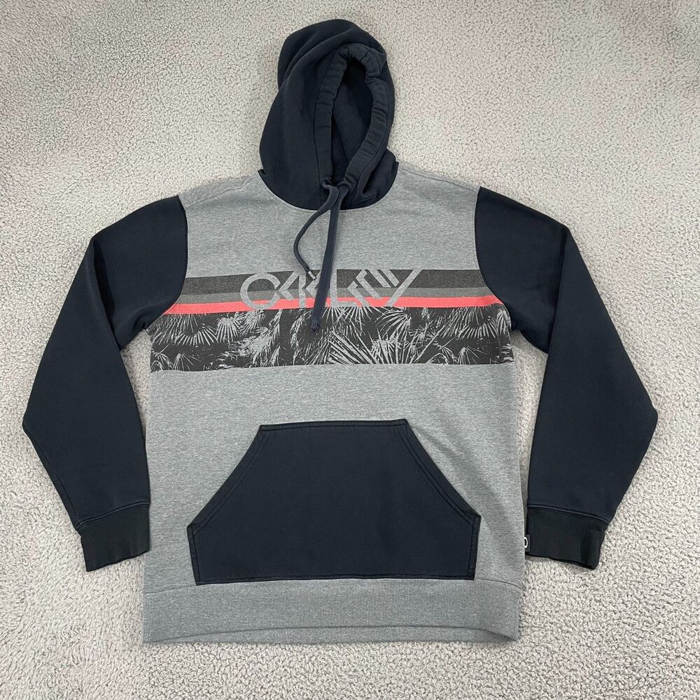 Oakley Hoodie Men L Gray‎ Colorblock Skater Pullover